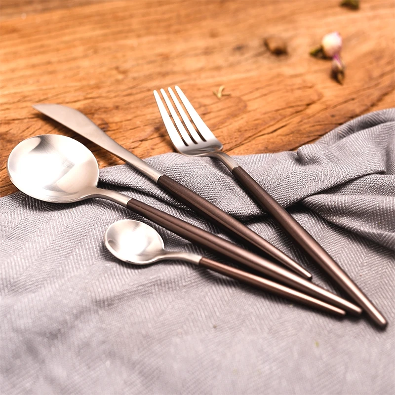 Набор столовых приборов KuBac из нержавеющей стали 24 шт.|silver dinnerware sets|dinnerware setknife fork |
