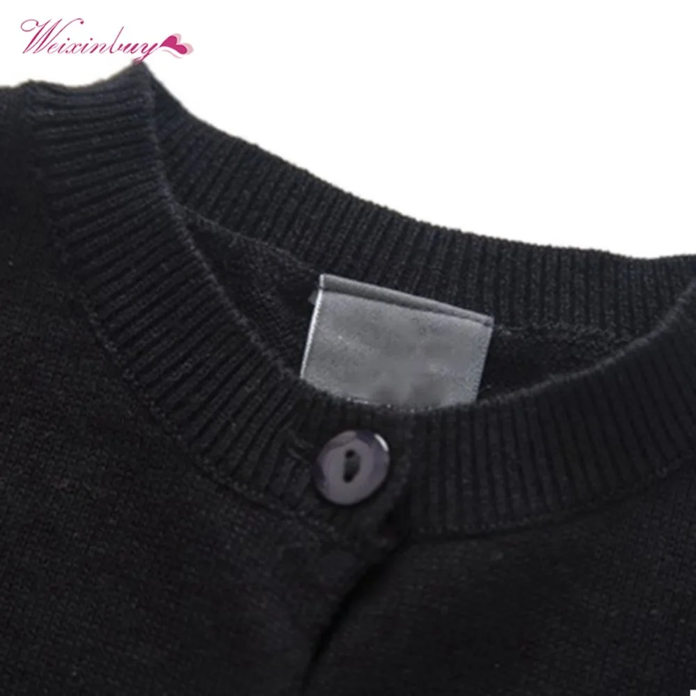 WEIXINBUY/осенне зимний вязаный кардиган ярких цветов для мальчиков и девочек одежда