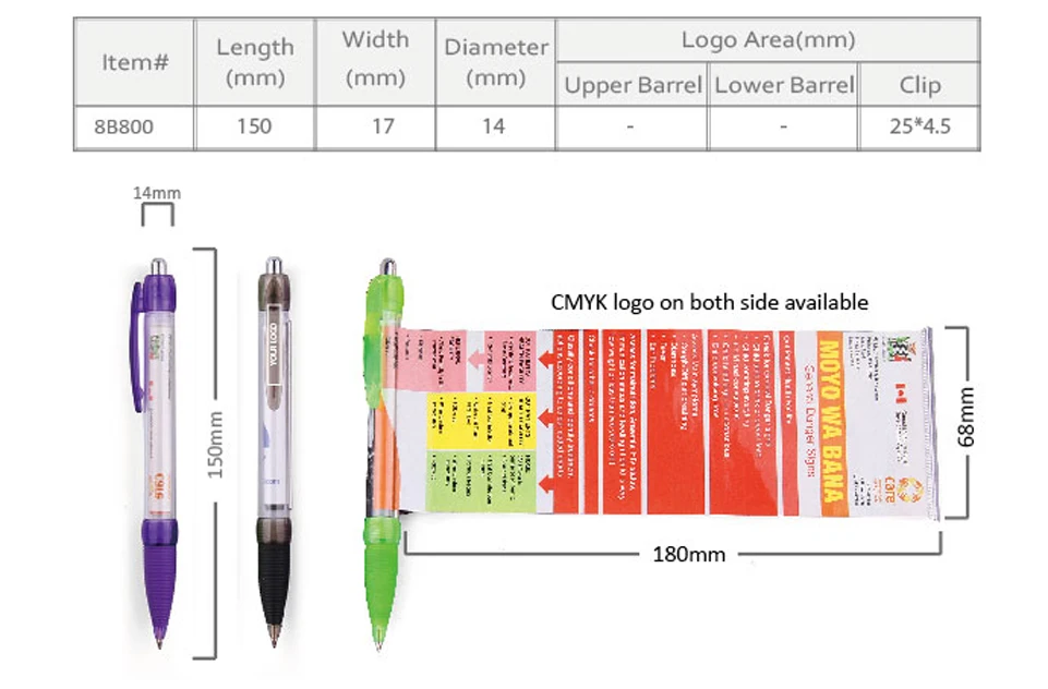 

[Free Logo] 5 color gel ink banner pen 500pcs/lot, funny novelty promotional gift for school or office