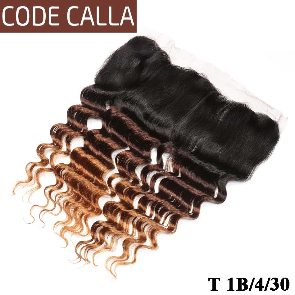 Код Calla Ombre цвет свободные глубокие пучки с 13*4 Кружева Фронтальная свободная часть закрытие бразильские необработанные девственные человеческие волосы пучки