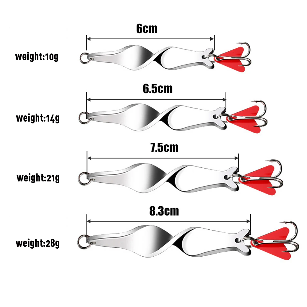 JACKFISH 10/14/15/28 г блестящая шумовая блесна с тройным крючком металлическая приманка