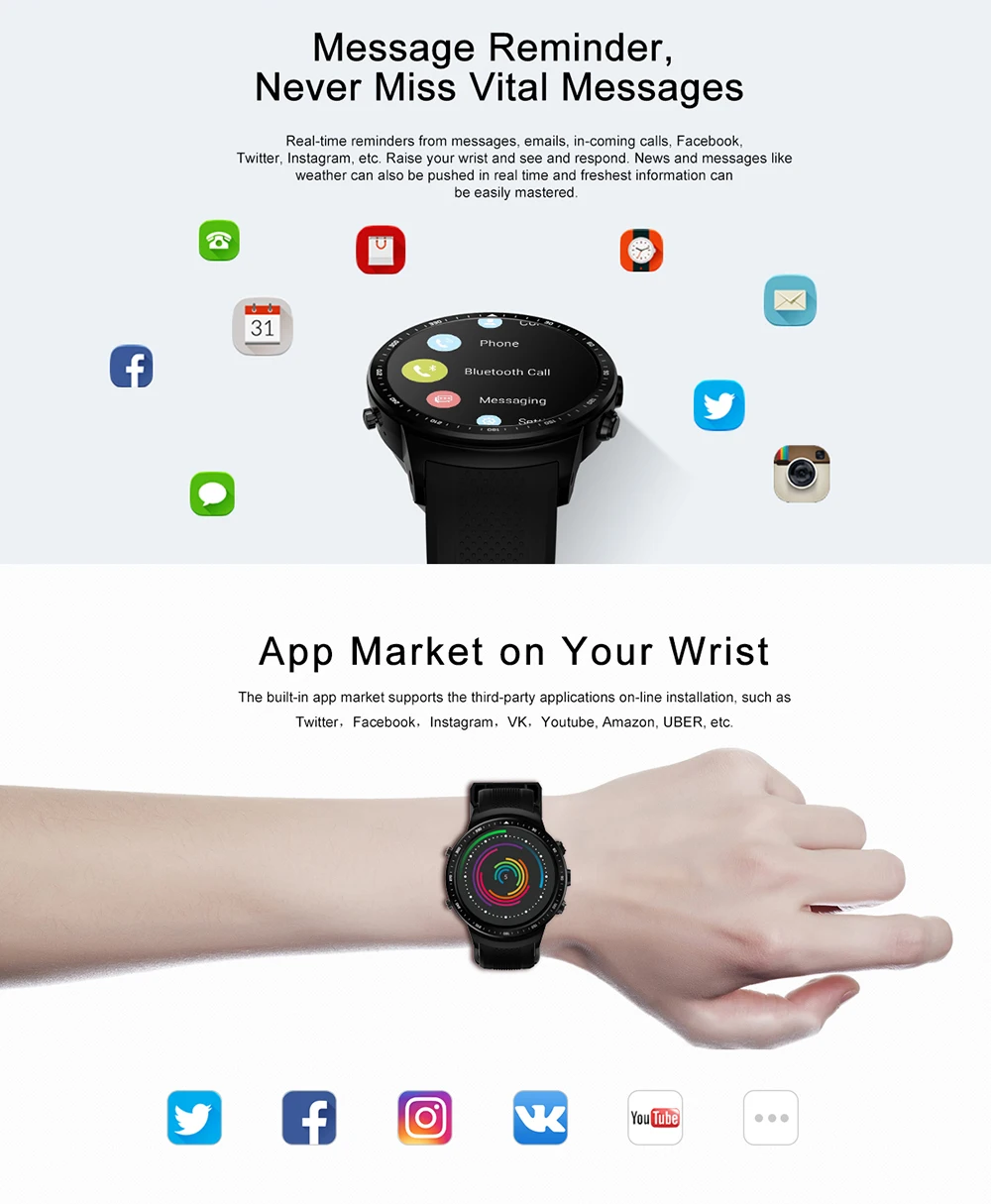 Смарт-часы Zeblaze Thor PRO, SIM, 3G, gps, wifi, Android 5,1, четыре ядра, 1 ГБ, 16 ГБ, 2,0 МП, камера, монитор сердечного ритма, Смарт-часы