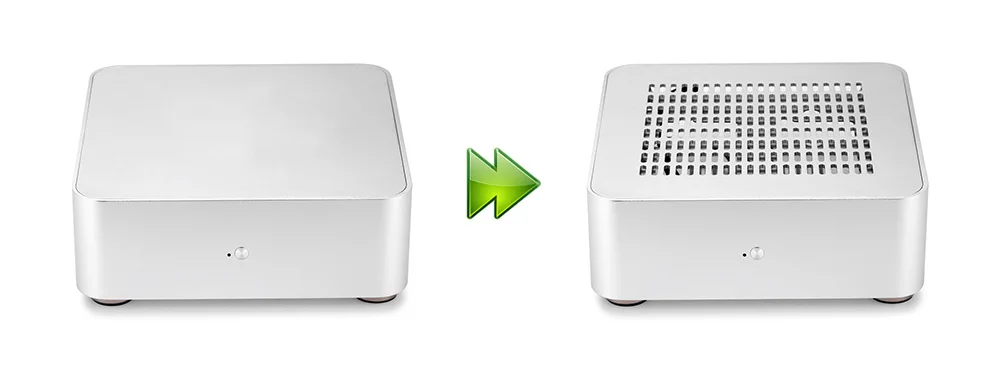 RGEEK Mini ITX компьютерный ПК чехол s Mini настольный HTPC алюминиевый компьютерный чехол Шасси Мини ПК чехол с 200 Вт блок питания