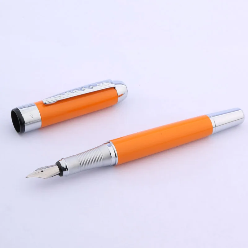 Jinhao 250 Серебряная классическая офисная металлическая оранжевая ручка подарок M