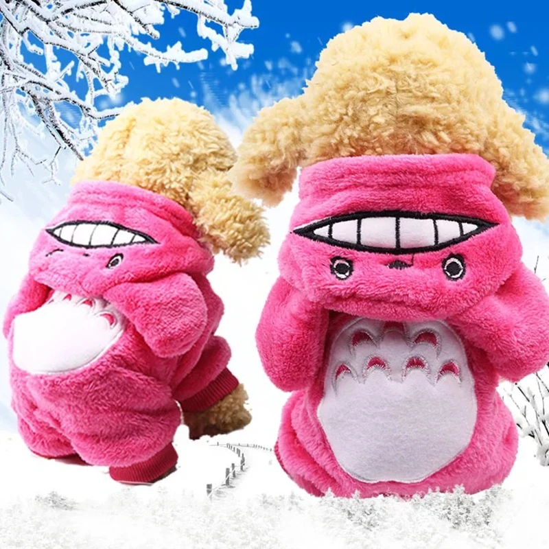 Осенне-зимняя теплая одежда для собак с героями мультфильмов Милая куртка