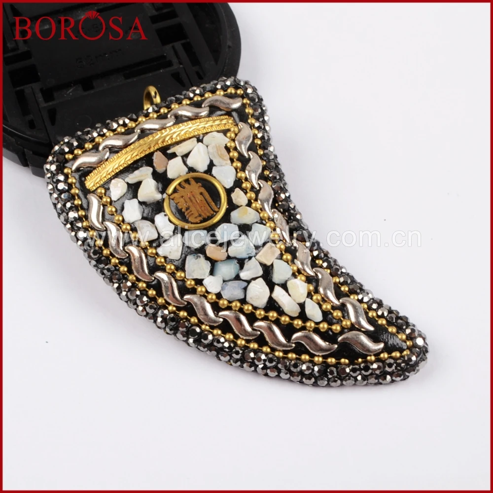 Новый инкрустированный латунный рожковый камень BOROSA 6 шт. многослойный со