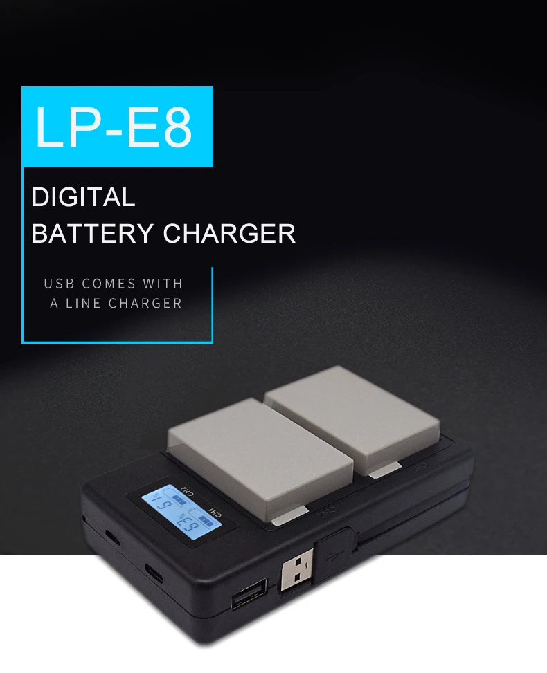 Пало 2 шт. 1800 мАч LP-E8 LPE8 LP E8 Батарея мА/ч. Аккумулятор AKKU емкостью+ LCD Dual charger для цифровой однообъективной зеркальной камеры Canon EOS 550D 600D 650D 700D X4 X5 X6i X7i T2i