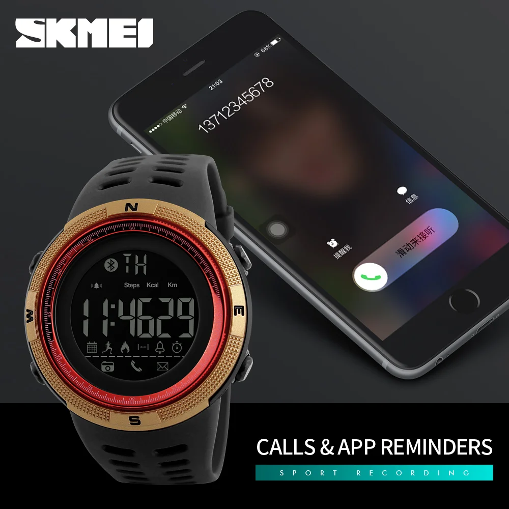 Модные мужские Смарт Bluetooth спортивные часы Chrono калории шагомер часы для Apple IOS Android цифровые наручные часы Relogios