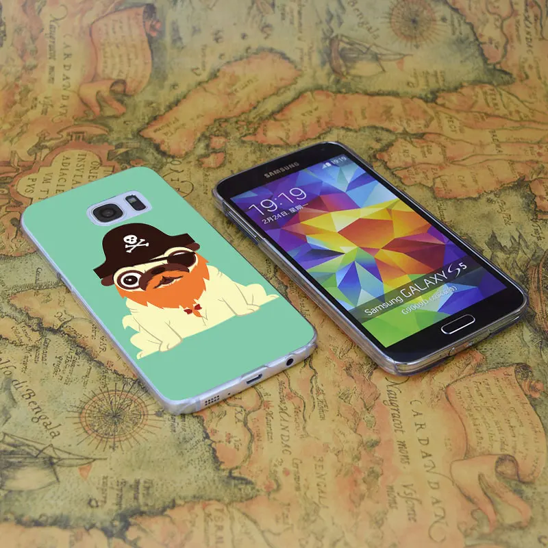 E0833 Pug In A Crew Transparent Hard PC Case Cover For Samsung Galaxy Note S 3 4 5 6 7 8 9 Mini Edge Plus |