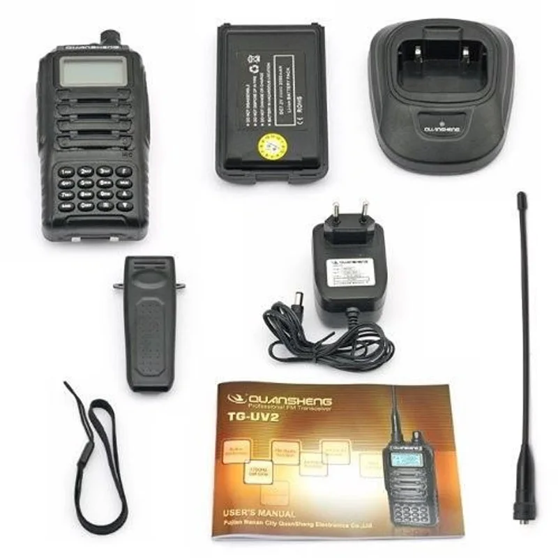 

Free Shipping NEW QuanSheng TG-UV2 Military Walkie Talkie 5W Power 2000mAh Battery High Quality Professional Two Way Radio