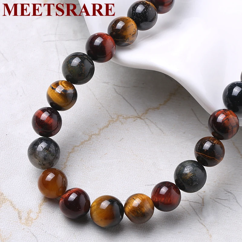 Natural Stone Three Color Tiger Eye Agates Round Beads 4 6 8 10 12mm Selected Size For Hand Chain Jewelry Making | Украшения и