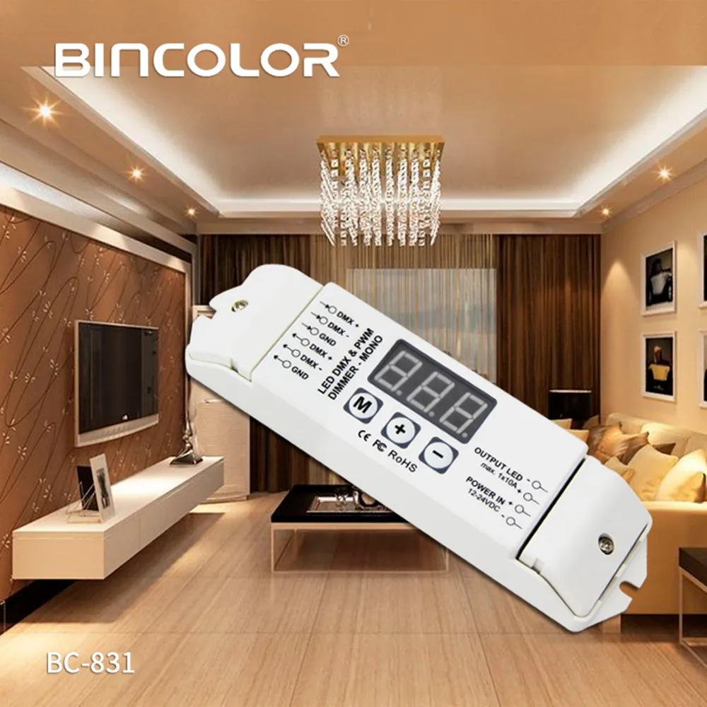 DMX512/1990 декодер постоянного напряжения Выходной 10 А * 1 канал PWM DMX Одноцветный