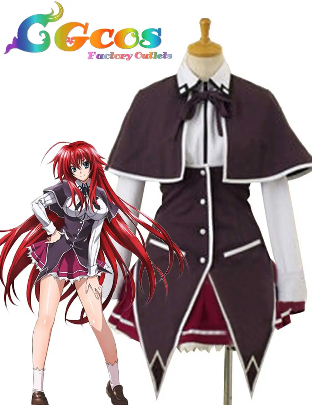CGCOS Бесплатная доставка костюм аниме для косплея высокая школа DXD Rias Gremory Хэллоуин