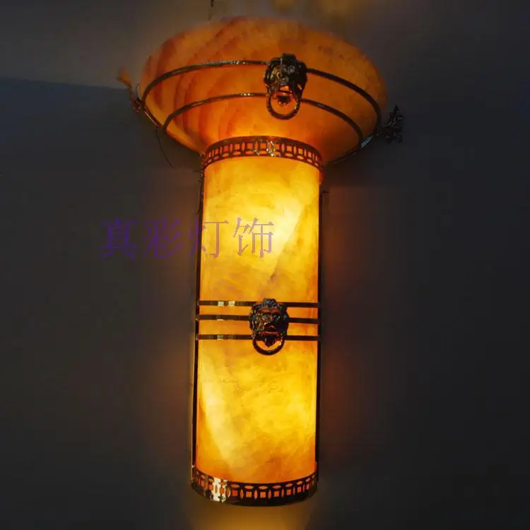 Modern living room wall lights garden bedroom light marble facades of decorative lighting door at midnight |