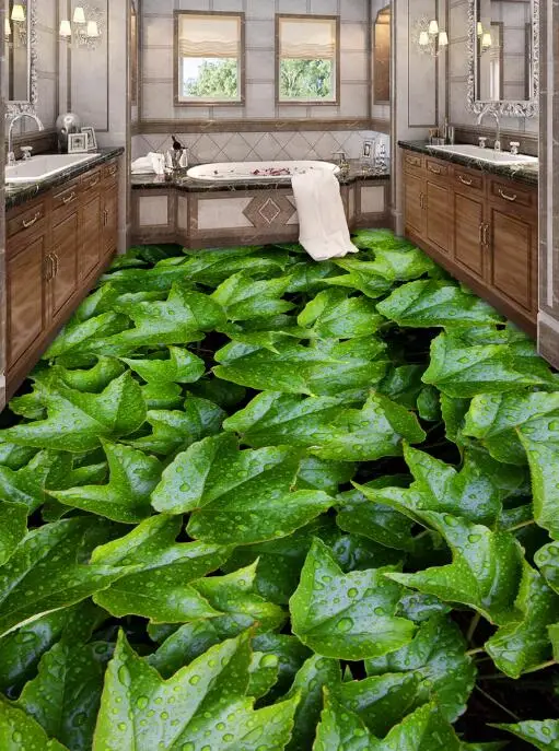 Бесплатная доставка 3D Наклейка на стену с изображением зеленых листьев заказ