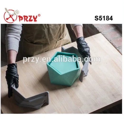 Силиконовая форма для цветочных горшков DIY многоразовая бетонного цемента 3D ваза