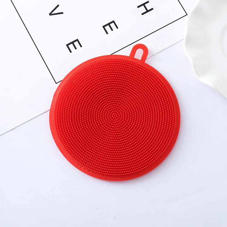 SiliconeSpongeRed New Better Magic Sponge Silicone Scrubber For Mild Scrubbing Brush Bowl Pot Pan Cleaner Heat-resistant Pads 1PC Dropshipping - Цвет: SiliconeSpongeRed