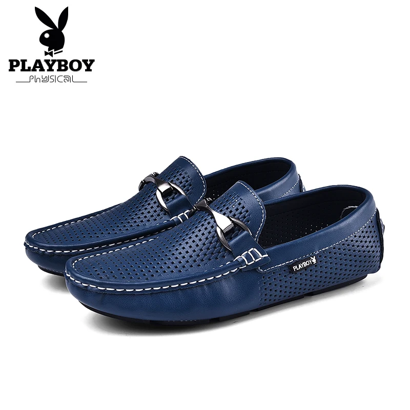 PLAYBOY/Большие размеры 38-44; модная повседневная мужская обувь из натуральной кожи; обувь из спилка со складками без застежки; мужская повседневная обувь; DA71076-2