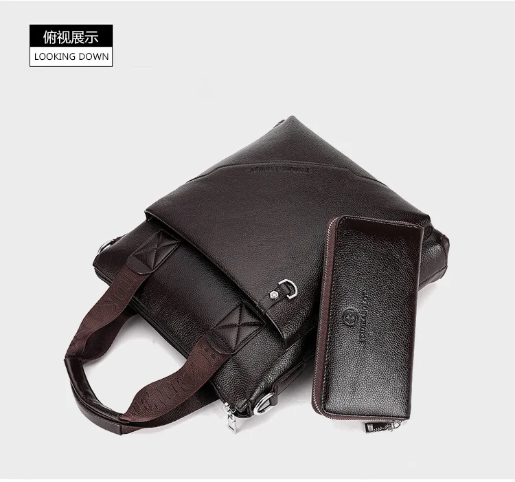 

Genuine leather men brand high quality men's business handbags two color real leather soft men laptop bag,Free shipping