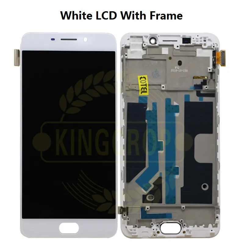 ЖК-дисплей и сенсорный дигитайзер с рамкой для OPPO R9 R9m R9tm X9009 5 дюйма белый цвет