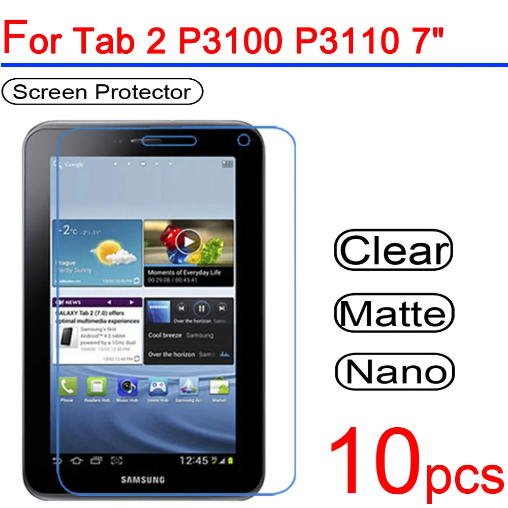 10 шт. Ультра прозрачная защитная пленка для ЖК экрана Samsung Galaxy Tab 2 Note 7 1 P5100 N8000 P3100
