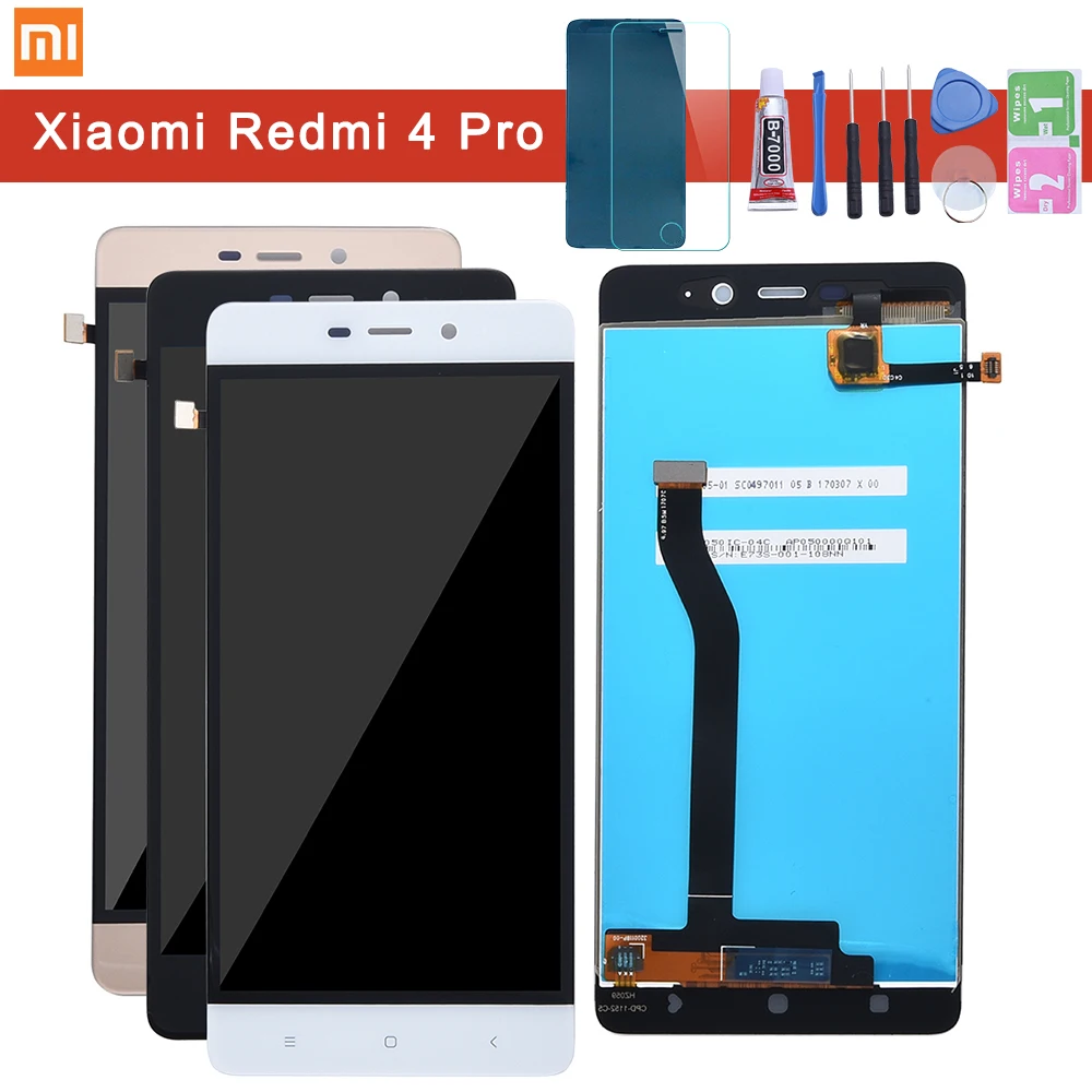 ЖК дисплей с рамкой для Xiaomi Redmi 4 Pro сенсорная панель Prime 3 ГБ 32 дигитайзером