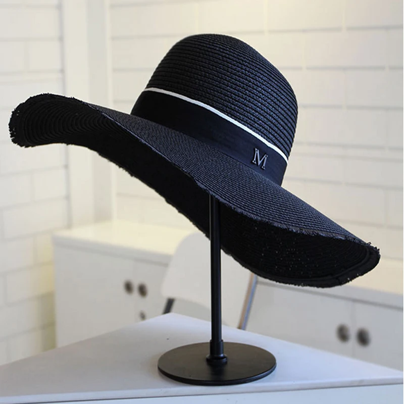 Горячие Для женщин Floopy соломенная шляпа Летний стиль Федора Шапки Большой