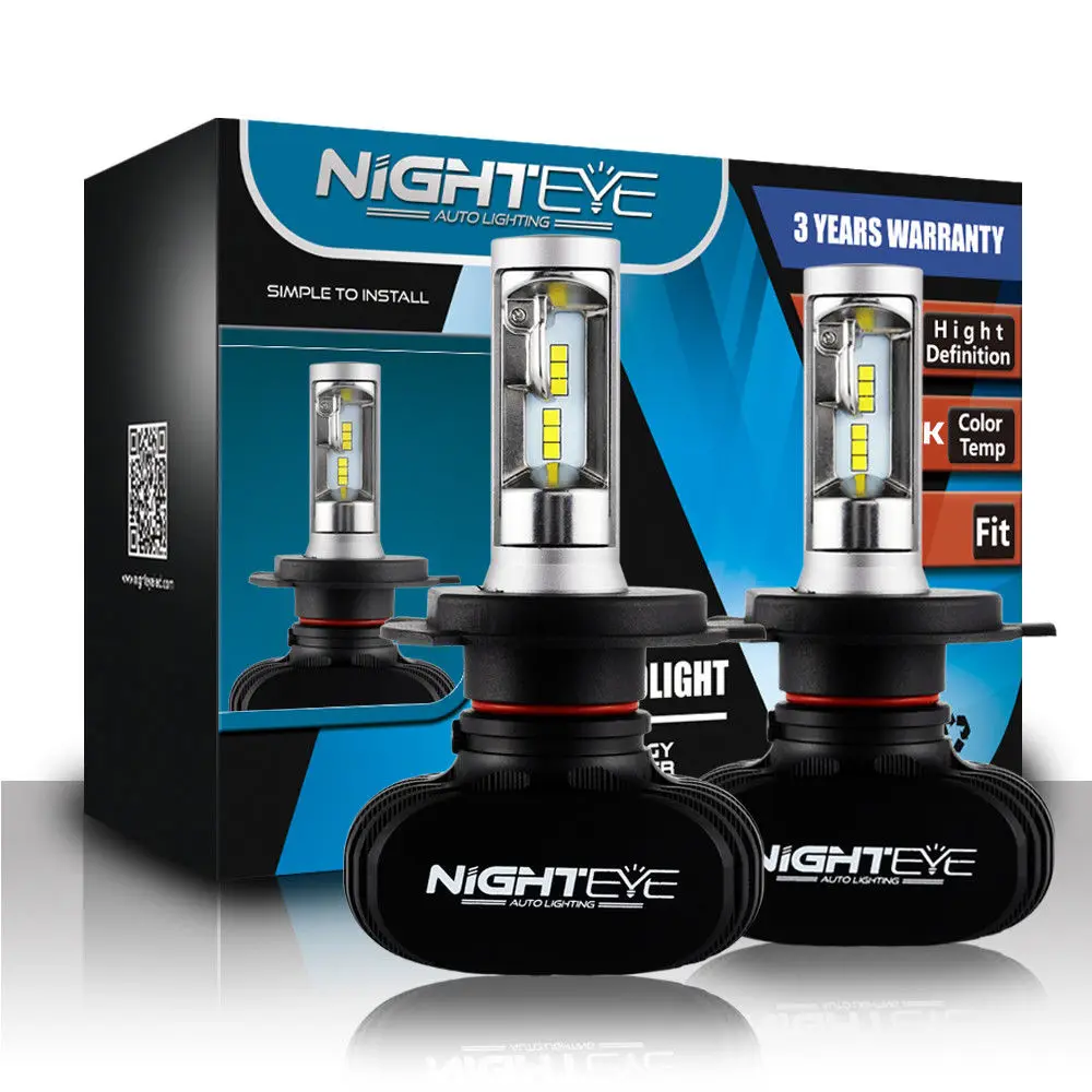 NIGHTEYE H4 9003 HB2 LED Headlight Kit Light Lamp Bulb Hi Lo Beam 50W 8000LM Car Bulbs headlight super quality | Автомобили и