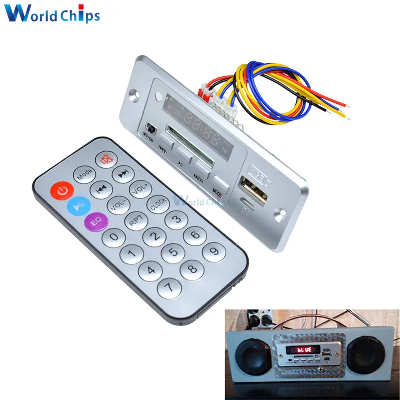 Автомобильный MP3 декодер плата 5 В модуль декодера 2*3 Вт усилителя Bluetooth WAV U Disk TF