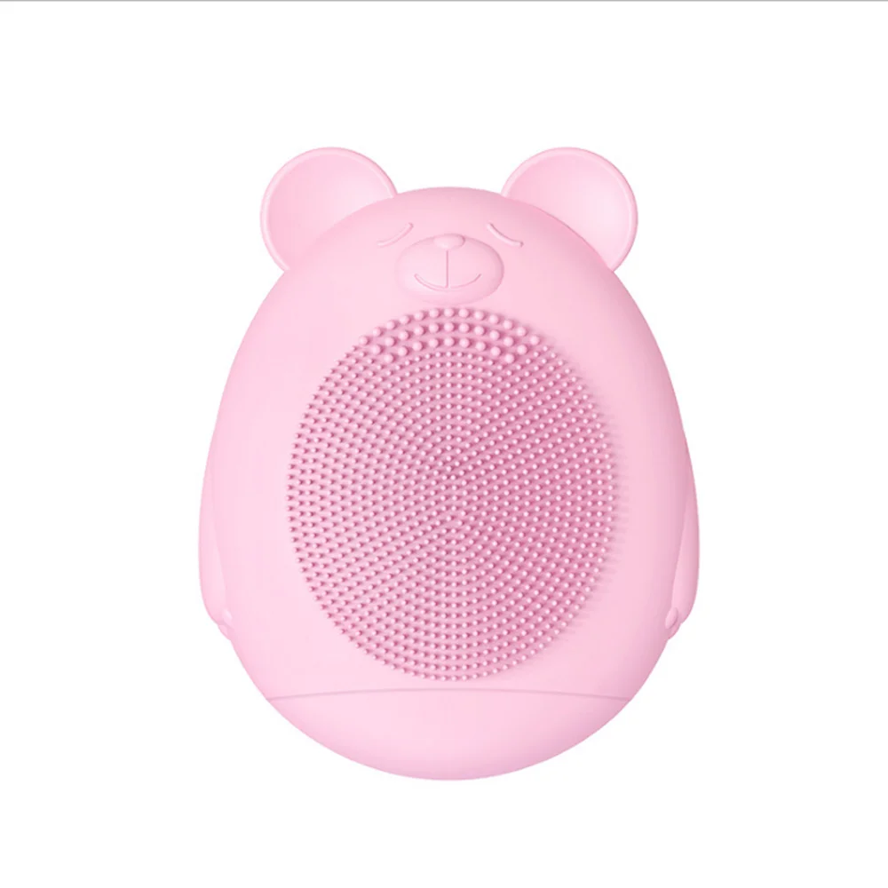 Pink Bear Силиконовая Очищающая щетка для чистки пор очиститель отшелушивающий скраб для лица моющая кисть для ухода за кожей глубокая чистка стирка машинные щетки - Цвет: Pink Bear