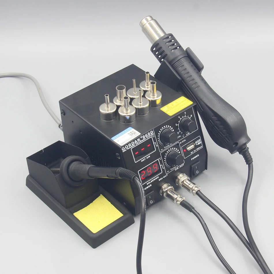 GORDAK 868D 2 в 1 500 Вт паяльная станция SMD наладочная Электрический паяльник для сварки