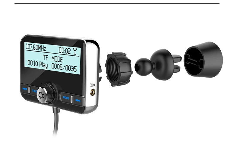 Автомобильный DAB радиоприемник с антенной, fm-передатчик, Bluetooth 4,2, Handfree, автомобильный комплект, Aux Выход, QC 3,0, быстрое зарядное устройство, поддержка TF карты
