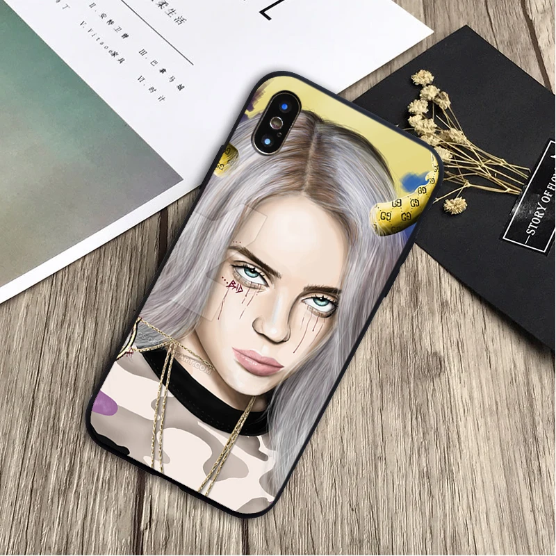 Billie Eilish горячий музыкальный певец черный мягкий Силиконовый ТПУ чехол для телефона для iPhone 5 5C 5S SE 6 6plus 7 7plus 8 8plus X XS XR XS Max - Цвет: 18121405-11.jpg