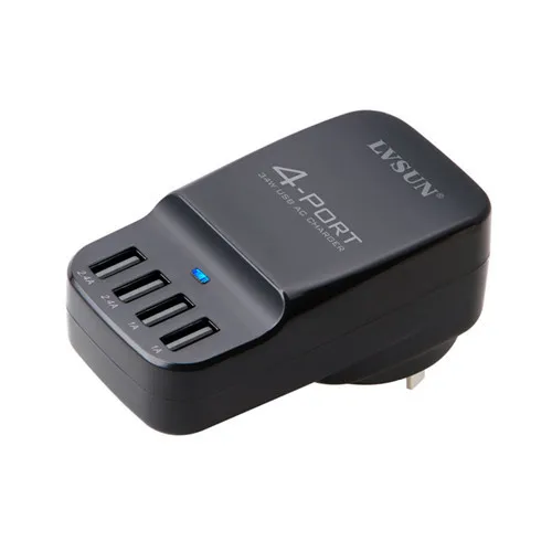 LVSUN 4 порта 34 Вт 6.8A Универсальный 5 в 2.4A 4в1 Портативный USB настенное зарядное устройство многопортовый