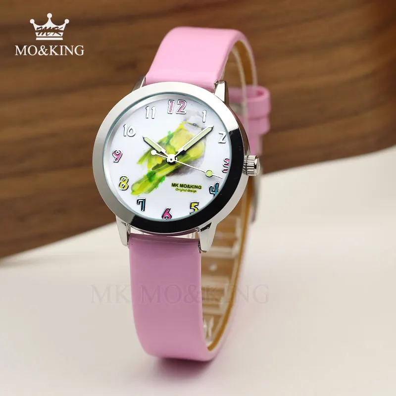 Фирменные детские кварцевые наручные часы с милым мультяшным Рисунком Птиц для