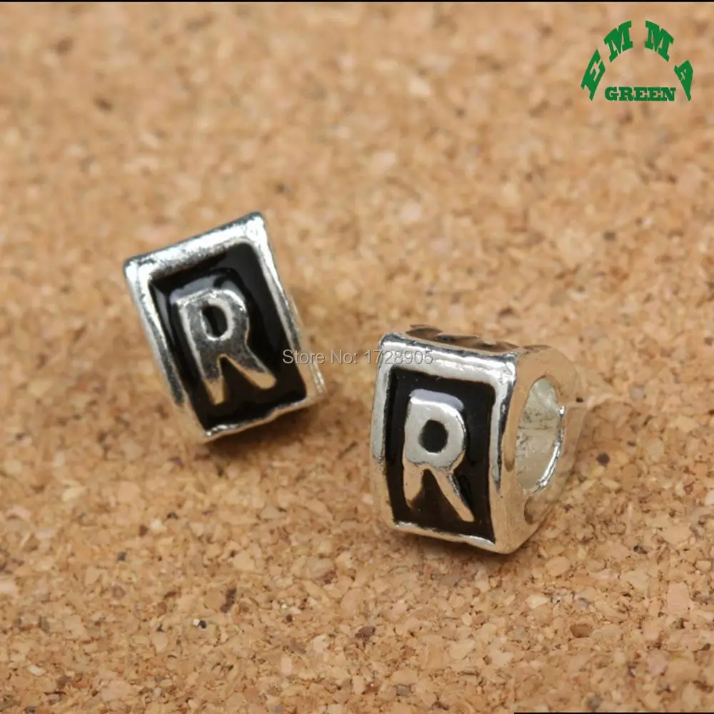 3D Letters Beads Charms 10 pcs 8*9*6 mm Triangle enamel Metal Letter Alphabet big hole initial d f.r.i.e.n.d.s w.i.t.c.h |