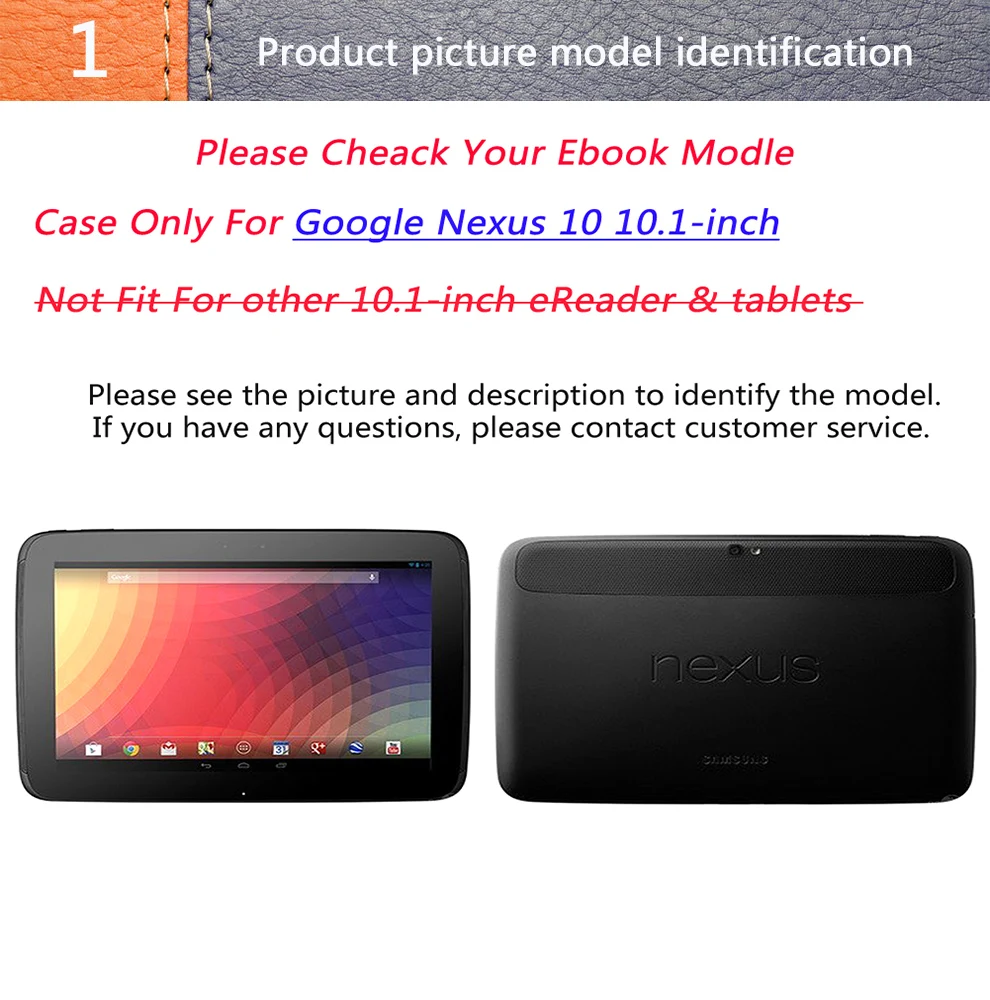 Чехол из искусственной кожи для Google Nexus 10 дюймов, тонкий Чехол-книжка для планшета, умный чехол-подставка с функцией сна/пробуждения+ два бесплатных подарка