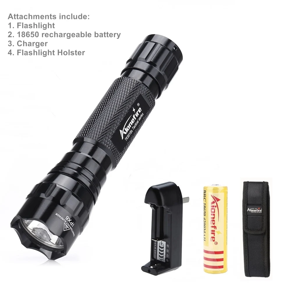 flashlight B AloneFire 501Bs CREE XML T6 L2 тактический светодиодный фонарь точечный фонарь для кемпинга охотничий фонарь 18650 перезаряжаемый аккумулятор - Испускаемый цвет: flashlight B