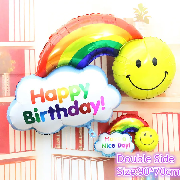 2 шт./лот Ranibow украшения для вечеринки в честь Дня Рождения Детские смайлики