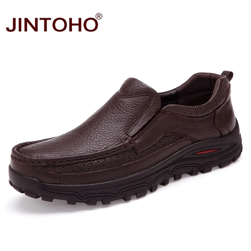 Мокасины JINTOHO мужские из натуральной кожи классические брендовые туфли лоферы