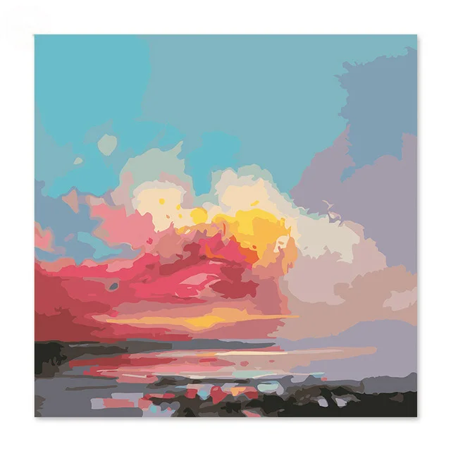 

nice Famous paintings Abstract sky Draw on the canvas, digital DIY painting, decorating home