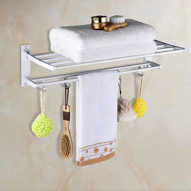 (Корабль из ЕС) 60 см стеллаж для полотенец складная вешалка Держатель двойной
