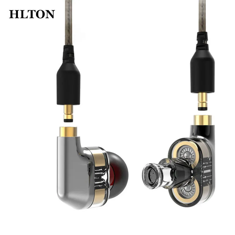 HLTON спорт HIFI наушники вкладыши стерео бас гитара Музыка Съемная кабели без потерь