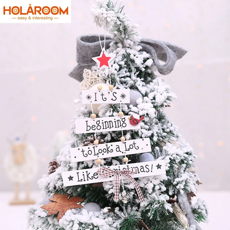 

1 pc Christmas Tree Decorations Wooden Pendant Christmas Colorful Letter Creative Pendant Christmas Party Creative Decorations