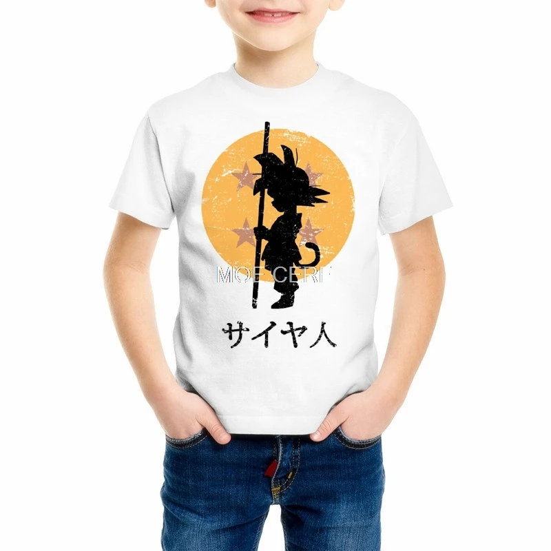 Для детей, на лето Dragon Ball Z мальчиков/девочек Slim Fit Косплэй 3D футболки Dragon Ball футболка Повседневное Детские футболки Z17-7
