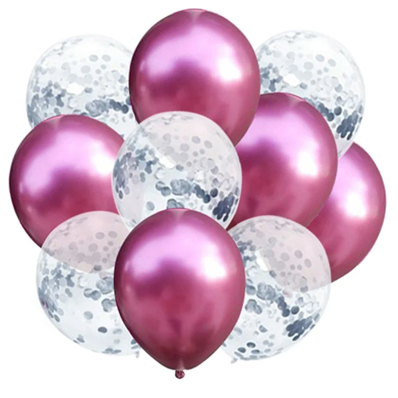 silver pink 10 шт Металлические шары для свадьбы и дня рождения, украшение стола, девичник для мальчиков и девочек, девичник, вечерние, выпускные, золотые принадлежности - Цвет: silver pink