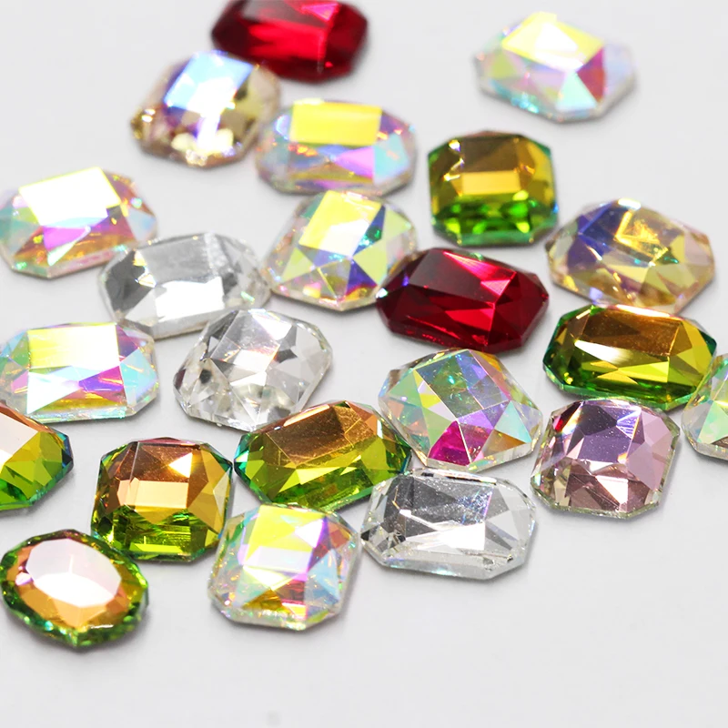 Модные аксессуары для ногтей камни стразы украшения прямоугольные с плоской