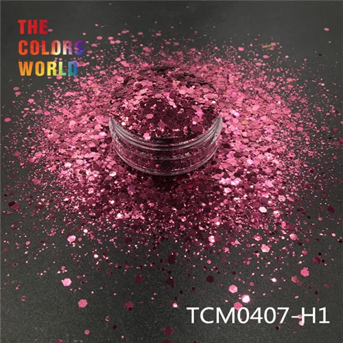 TCT-193 Шестигранная форма металлический обычный цвет лак для ногтей для дизайна ногтей DIY Украшение для тела макияж FacePainting Руководство DIY - Цвет: TCM0407-H1  50g