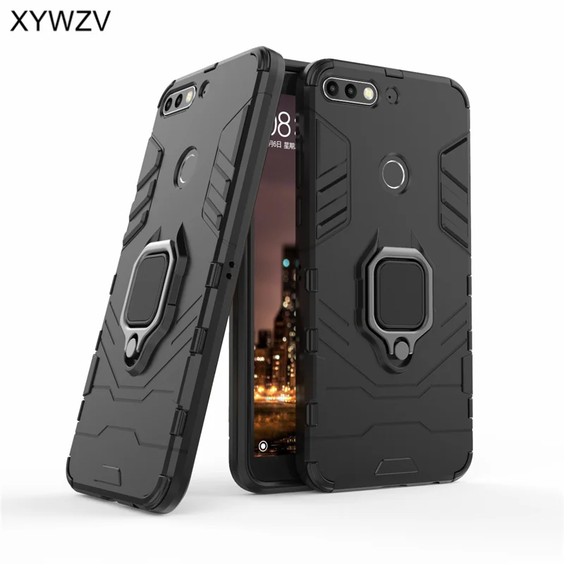 Чехол для Huawei Y7 Prime 2018 металлический держатель кольца на палец чехол Магнитный