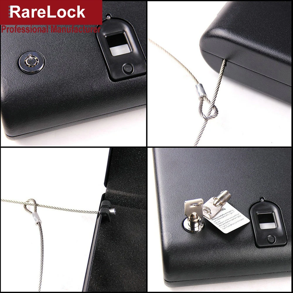 Биометрический Сейф одноцветное Сталь ключ Оружейный сейф ящик для ценных вещей